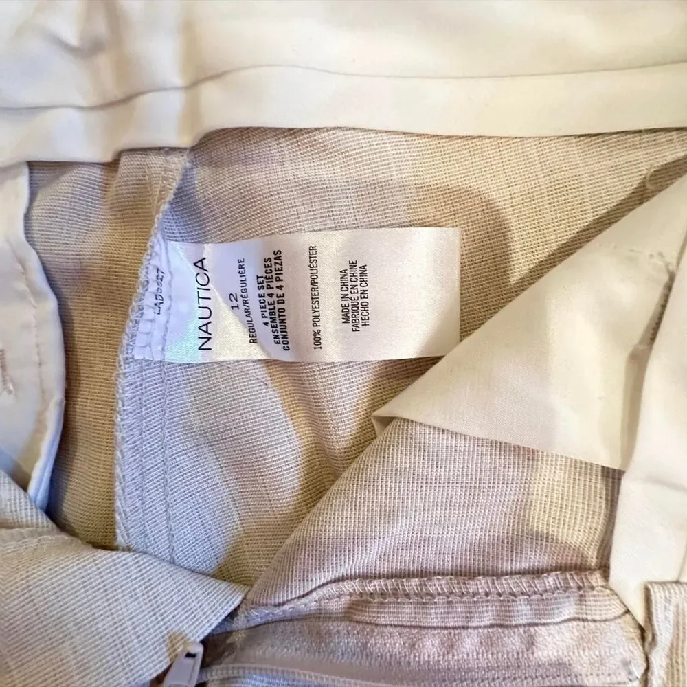 Nautica Tan and Pink Trousers Three-Piece Suit